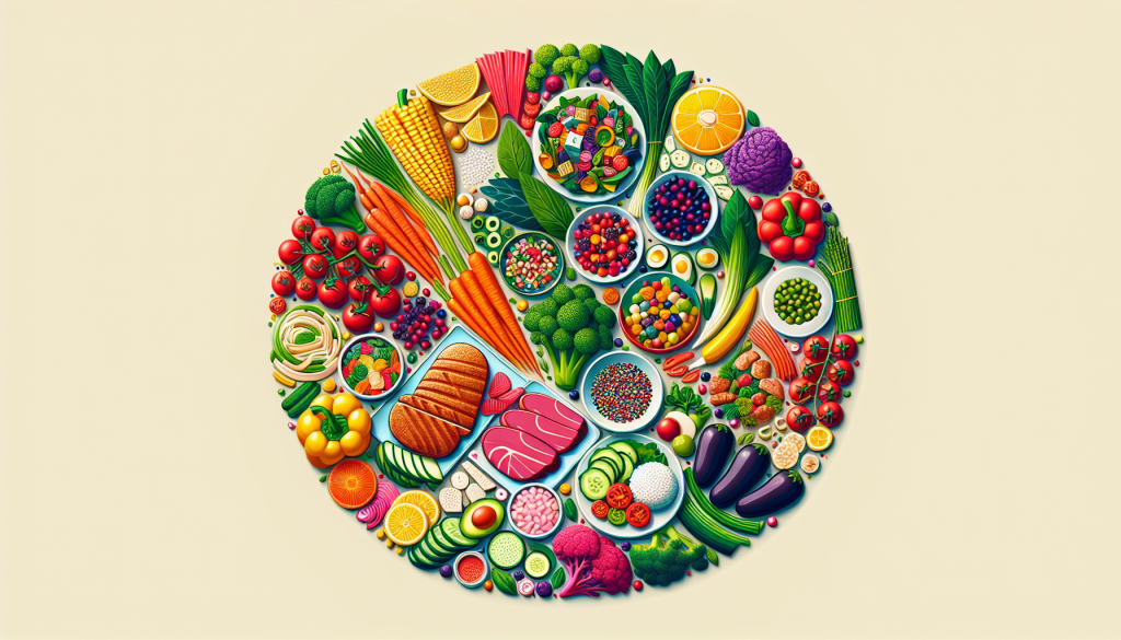 A balanced diet with vegetables and proteins