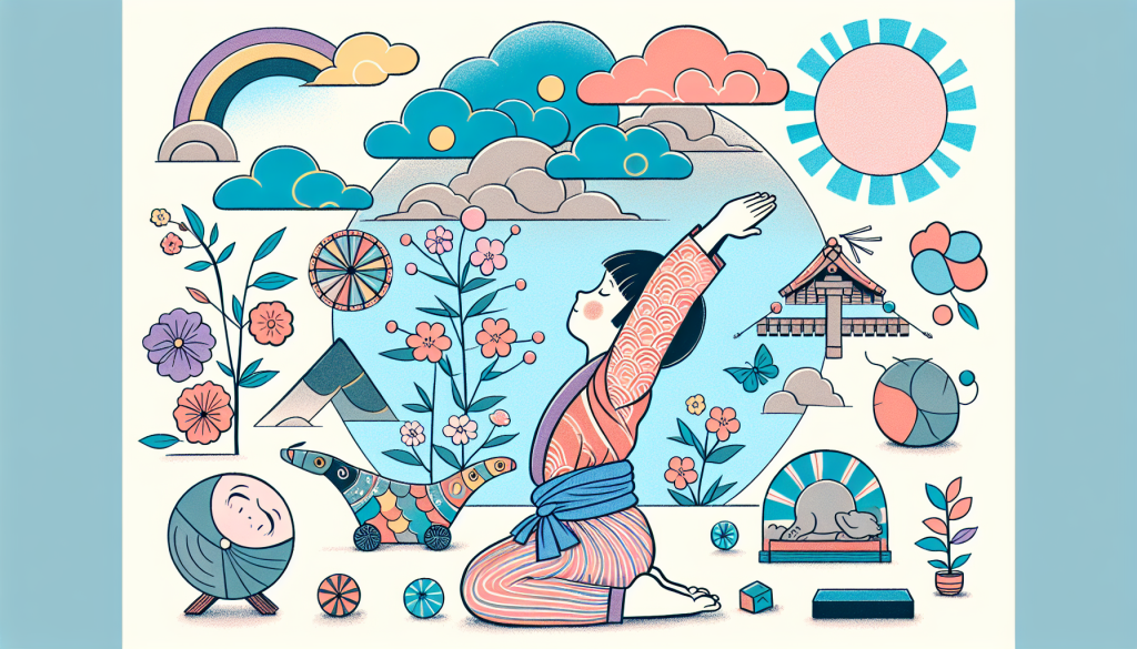 A child performing simple breathing exercises in a playful setting