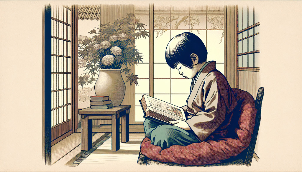 A child relaxing with a book