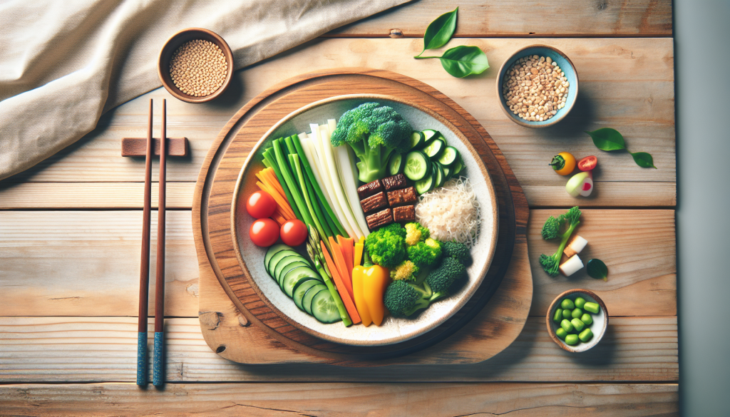 Healthy balanced meal with vegetables and proteins