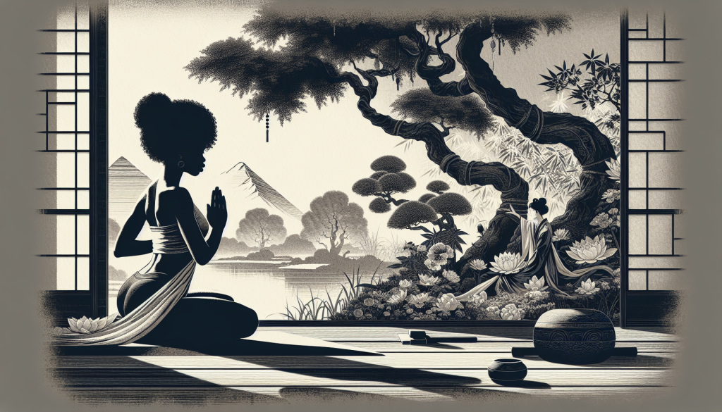 Person doing yoga in a peaceful setting