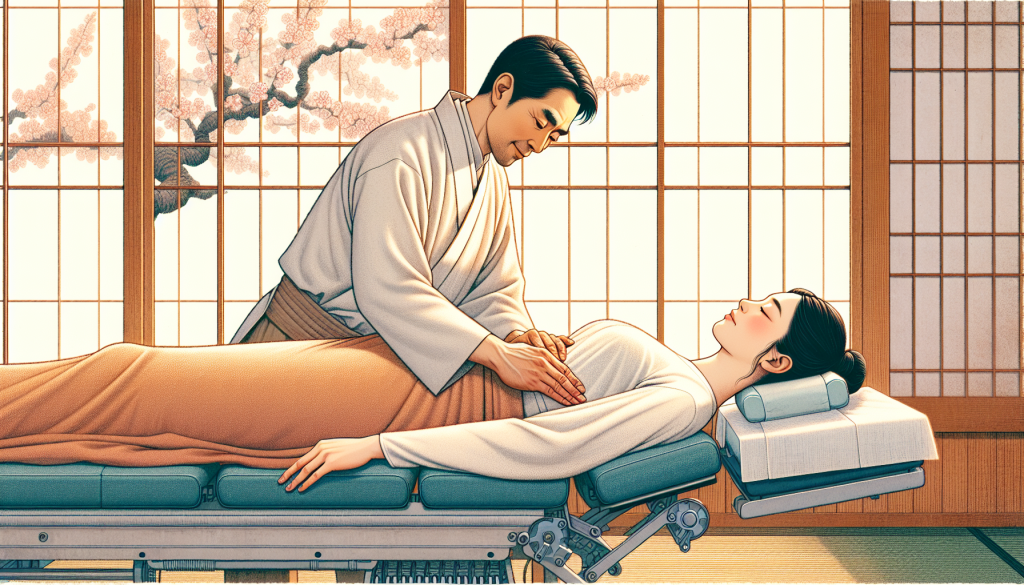 A peaceful woman receiving a chiropractic adjustment