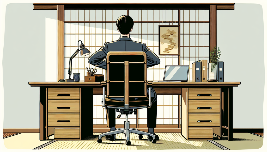 A person sitting at a desk with correct posture