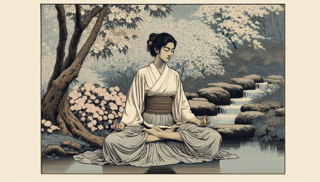 A woman practicing mindfulness meditation