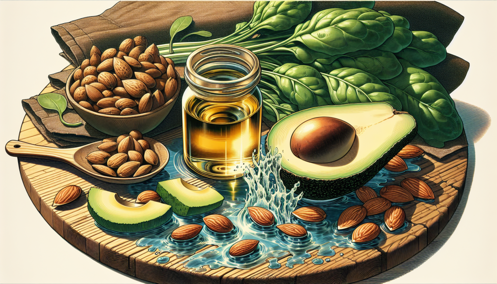 Healthy foods rich in vitamin E and magnesium