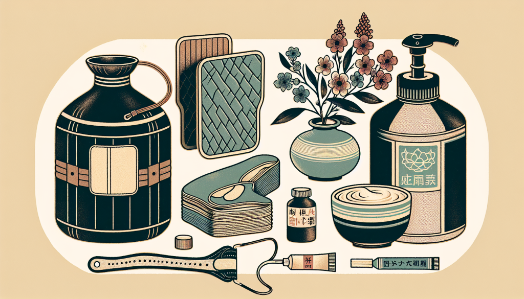 Various self-care items for shoulder pain relief