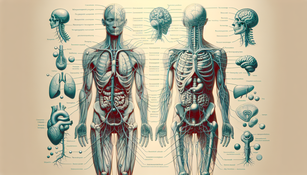 Diagram showing sympathetic and parasympathetic nervous systems