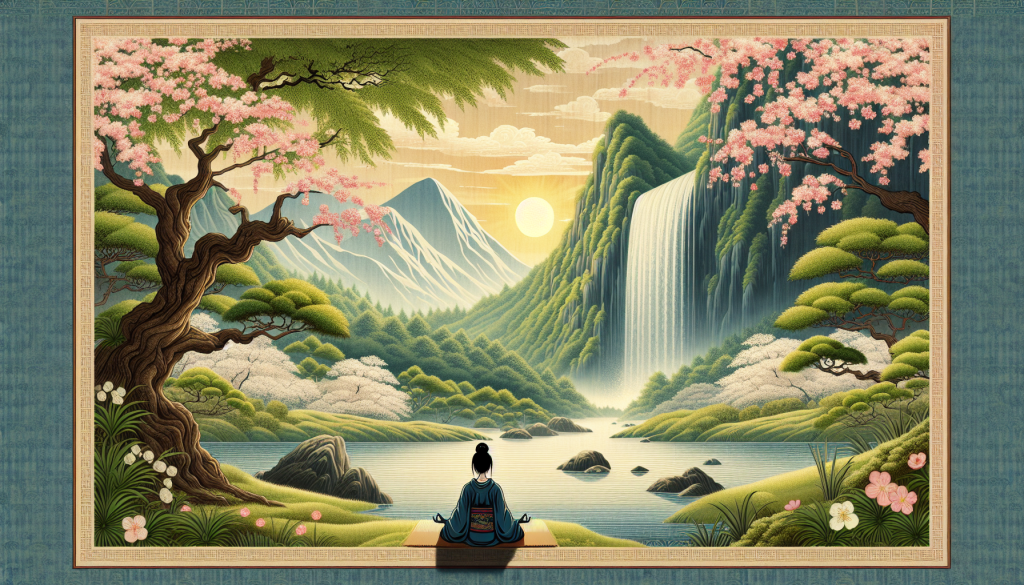 Image of a person meditating in nature