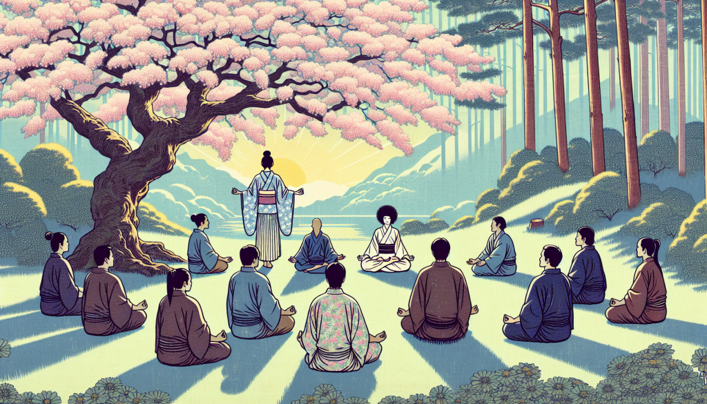 People practicing relaxation techniques like yoga and meditation