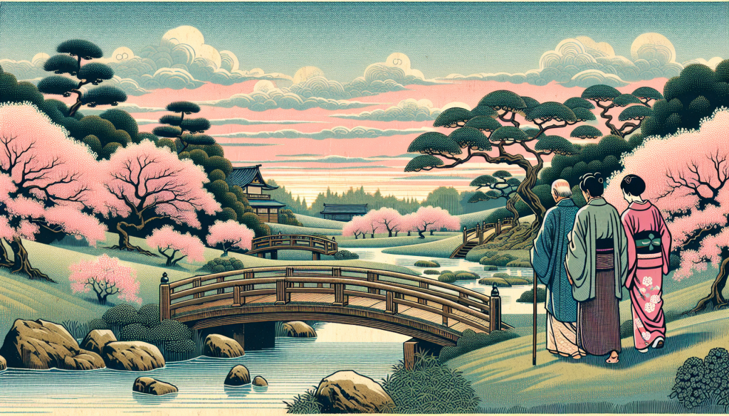 Elderly people enjoying a peaceful walk