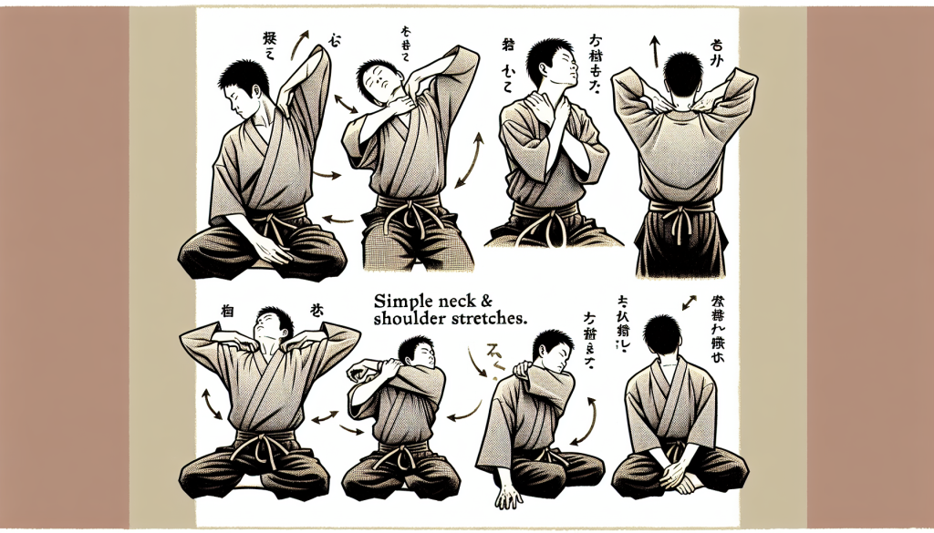 A diagram showing simple neck and shoulder stretches