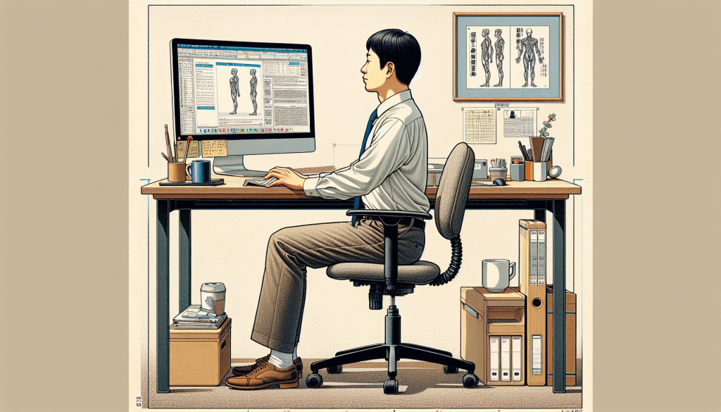 Correct sitting posture at a desk