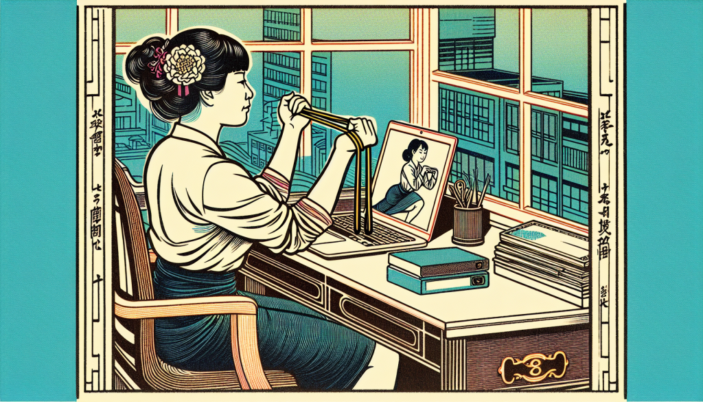 Person doing desk exercises