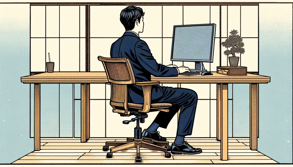 Proper sitting posture at desk